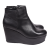 Nak leather platform ankle boots