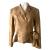 Raxevsky linen metallic gold blazer