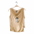 GF Ferre Jeans metallic gold front draped top