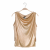 GF Ferre Jeans metallic gold front draped top